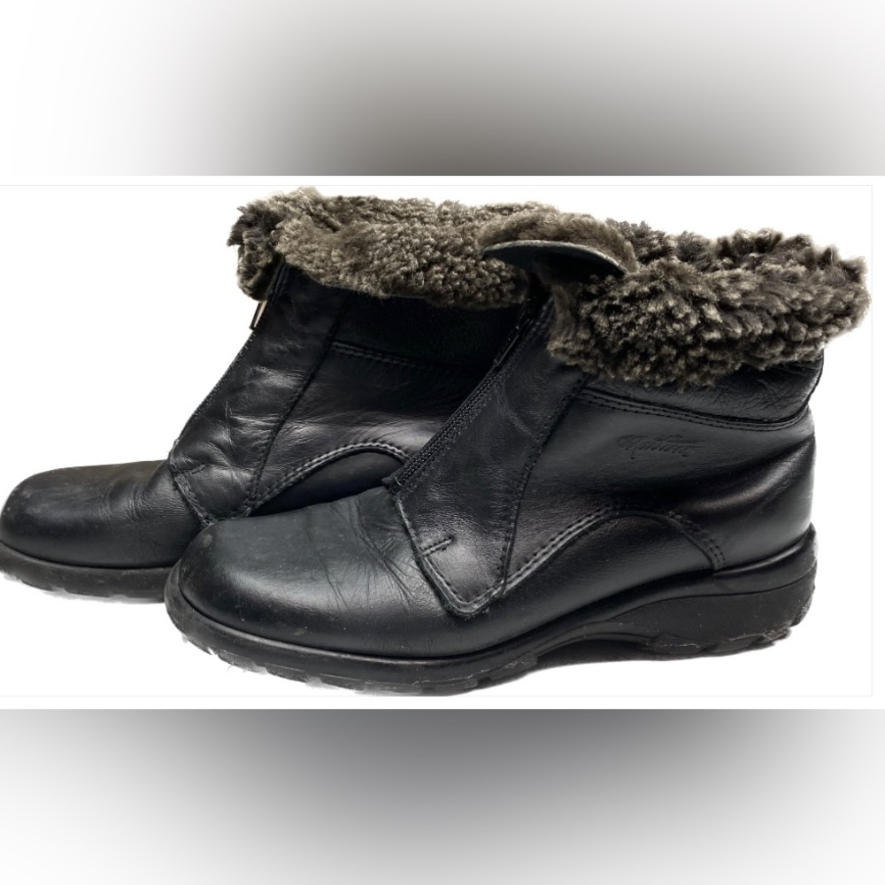 Martino BLK FAUX Leather Short Ankle Boots, 8.5